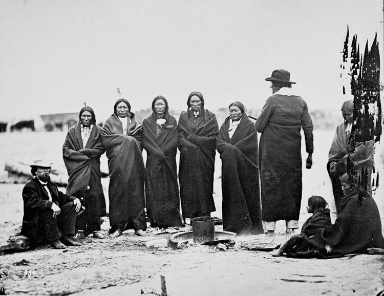 Quick Bear and Corn band leader Swift Bear among other Brule at Laramie 1868